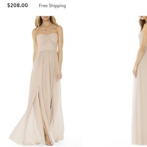 Social Bridesmaids Strapless Georgette Gown